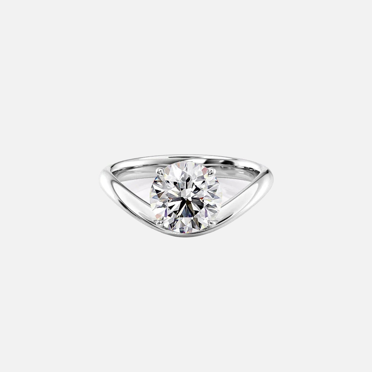 The Solitaire Karen Round Moissanite Ring - KNT - Engagement Rings, Wedding Bands & Fine Jewelry