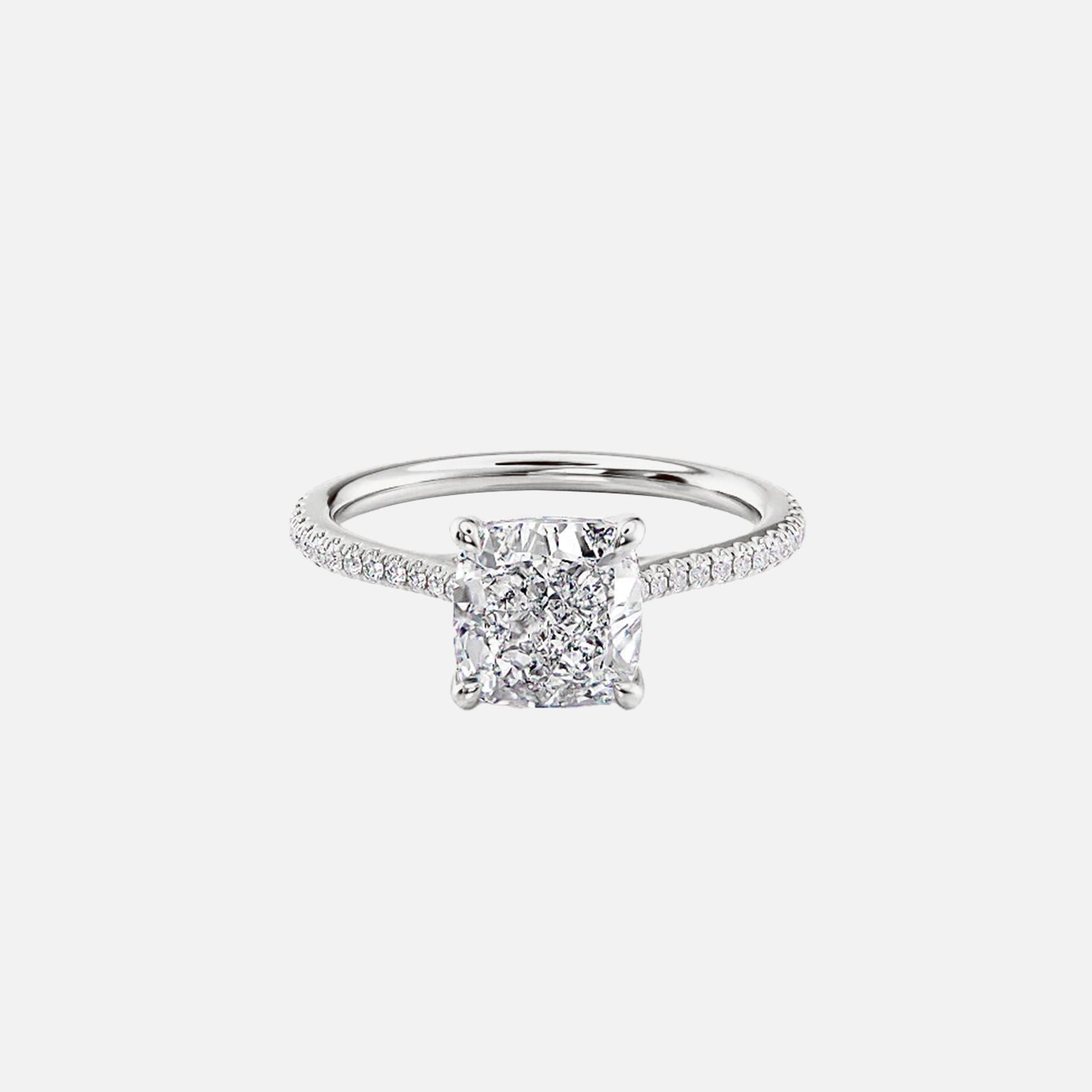 The Pave Lotus Cushion Moissanite Ring - KNT - Engagement Rings, Wedding Bands & Fine Jewelry