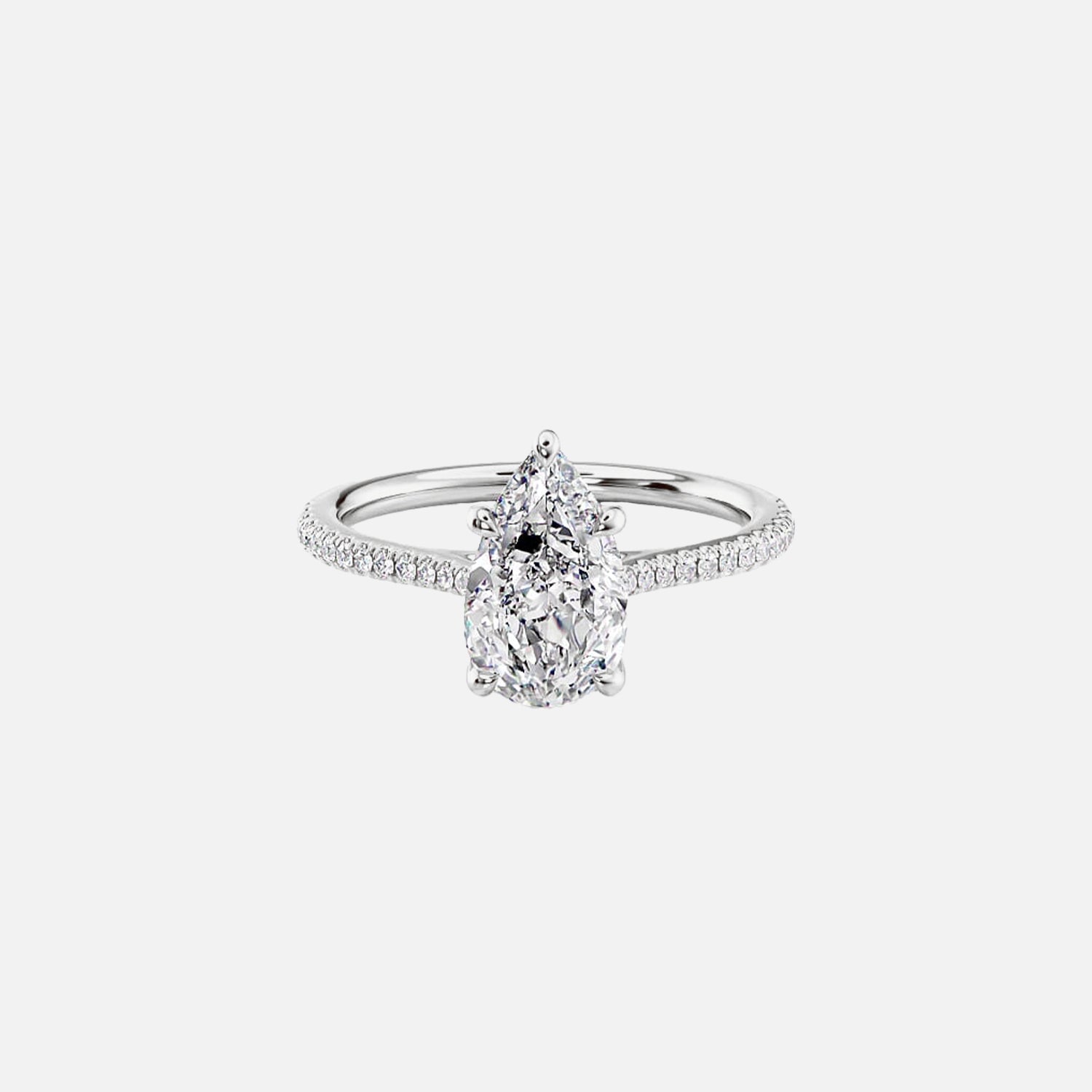 The Pave Lotus Pear Moissanite Ring - KNT - Engagement Rings, Wedding Bands & Fine Jewelry