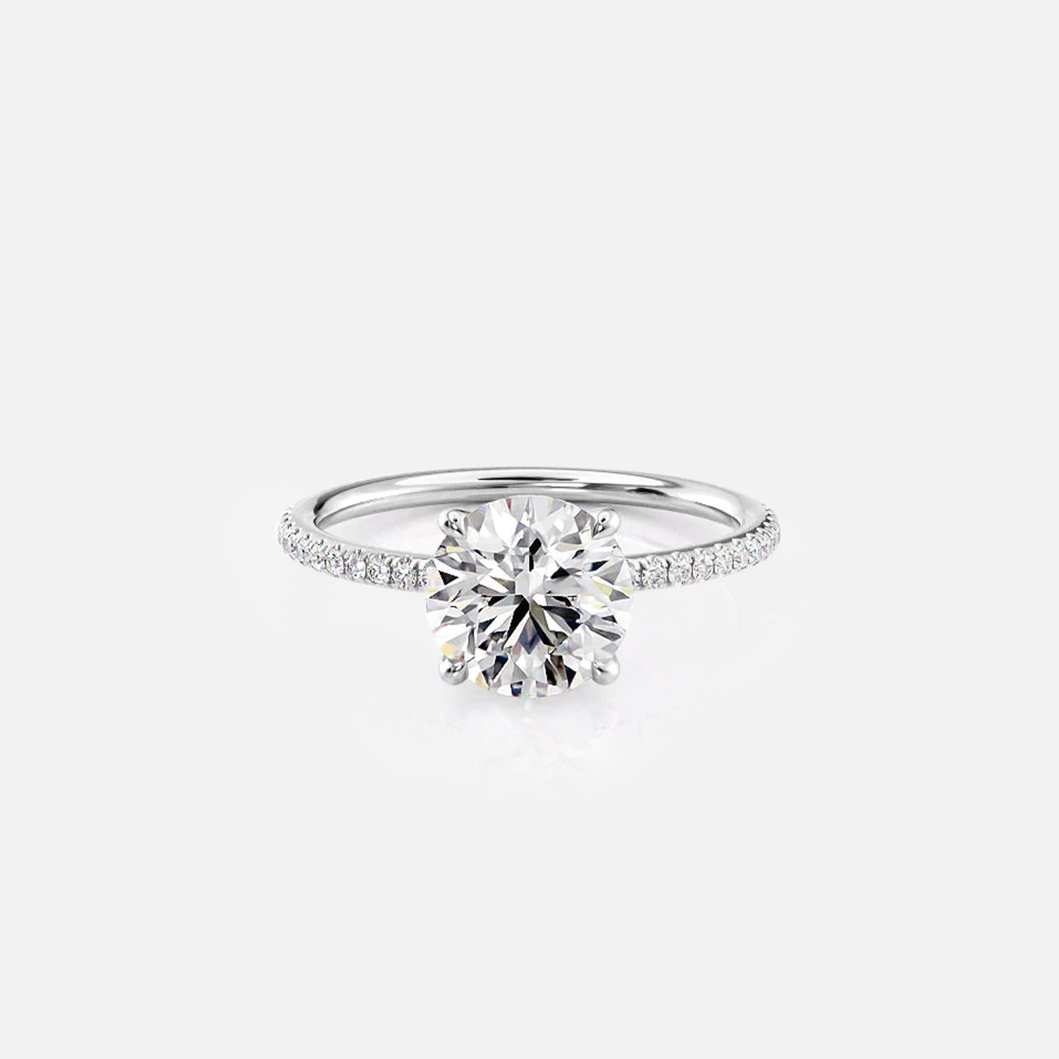 The Pave Lotus Round Moissanite Ring - KNT - Engagement Rings, Wedding Bands & Fine Jewelry