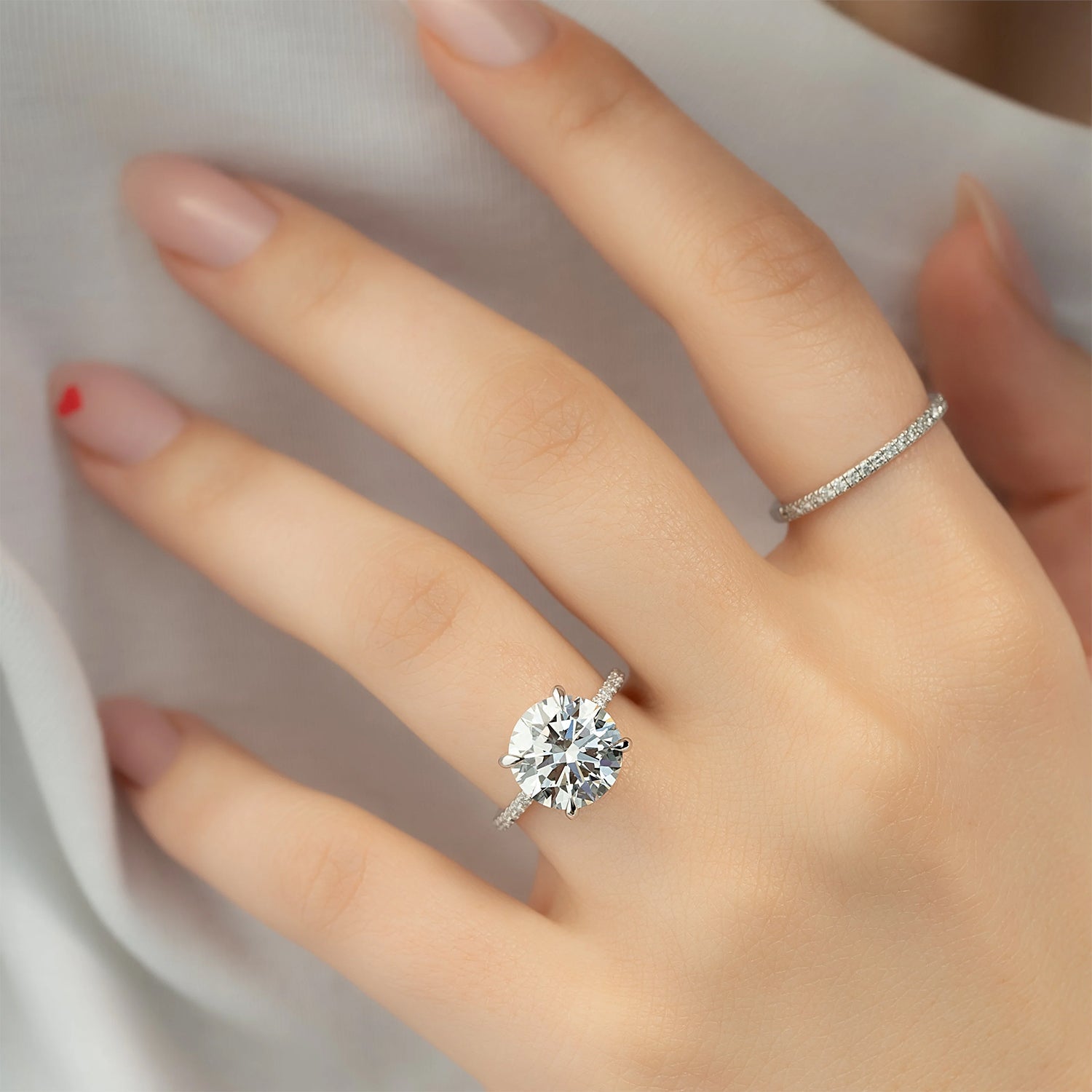 The Pave Lotus Round Moissanite Ring - KNT - Engagement Rings, Wedding Bands & Fine Jewelry