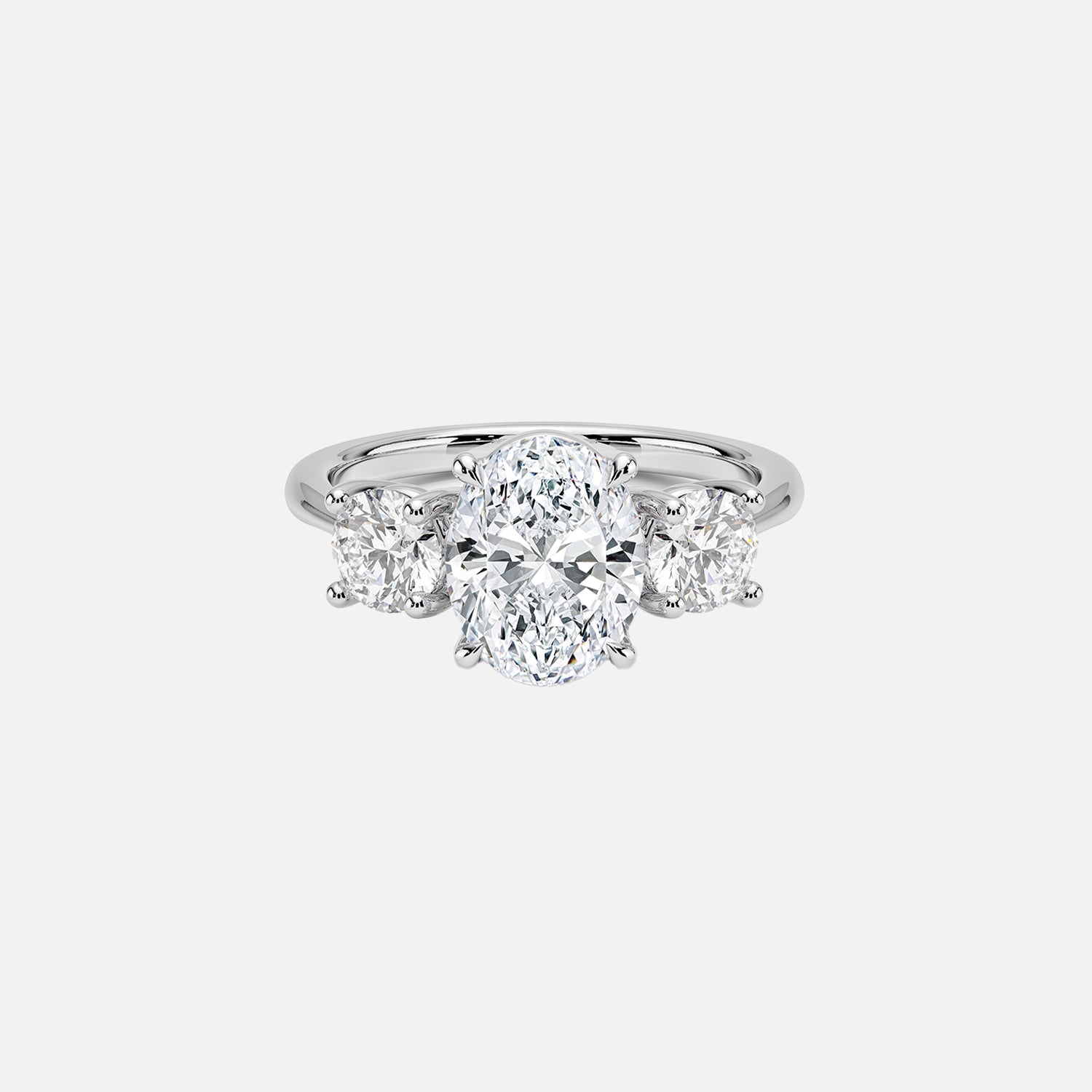 The Three Stone Luna Oval Moissanite Ring - KNT - Engagement Rings, Wedding Bands & Fine Jewelry