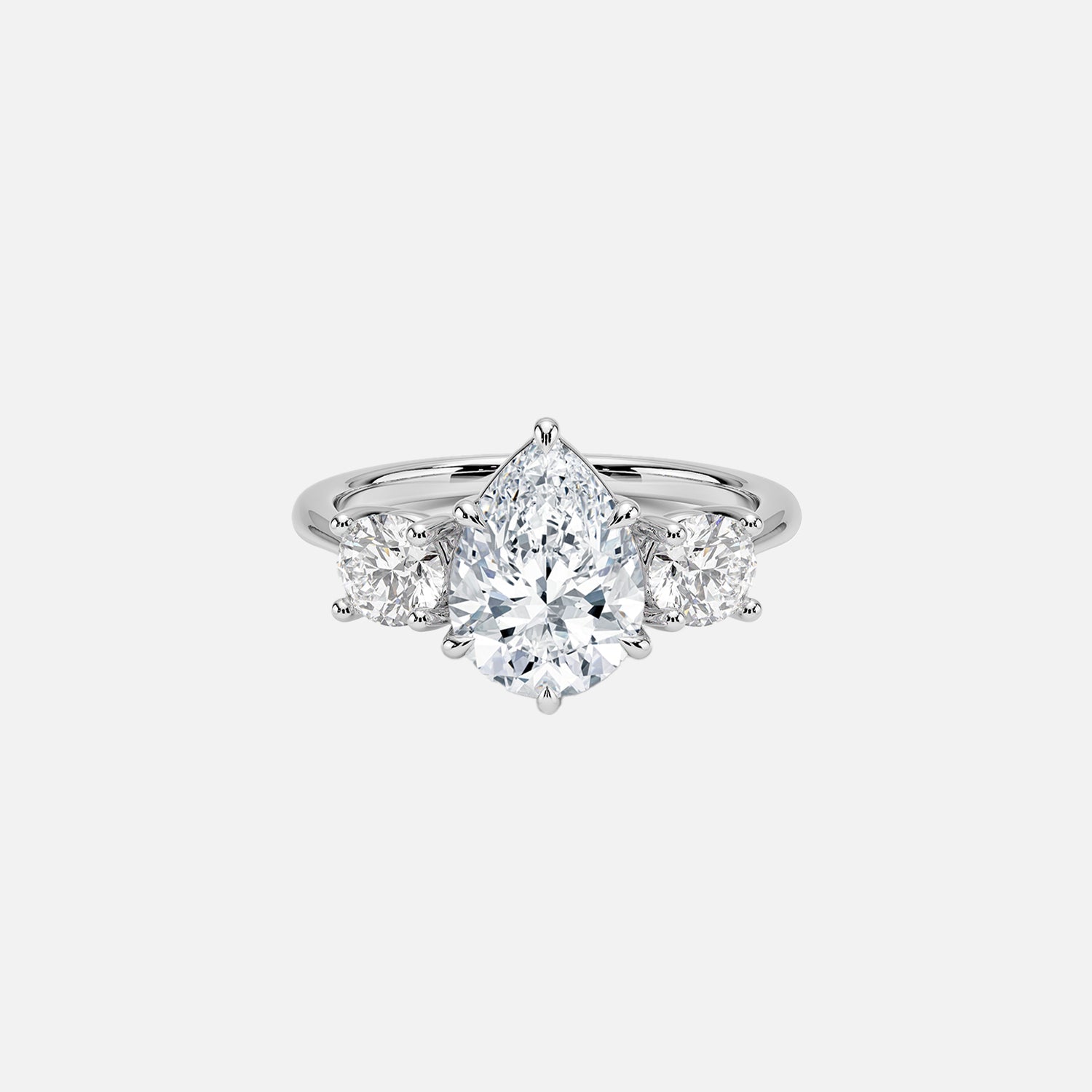 The Three Stone Luna Pear Moissanite Ring - KNT - Engagement Rings, Wedding Bands & Fine Jewelry