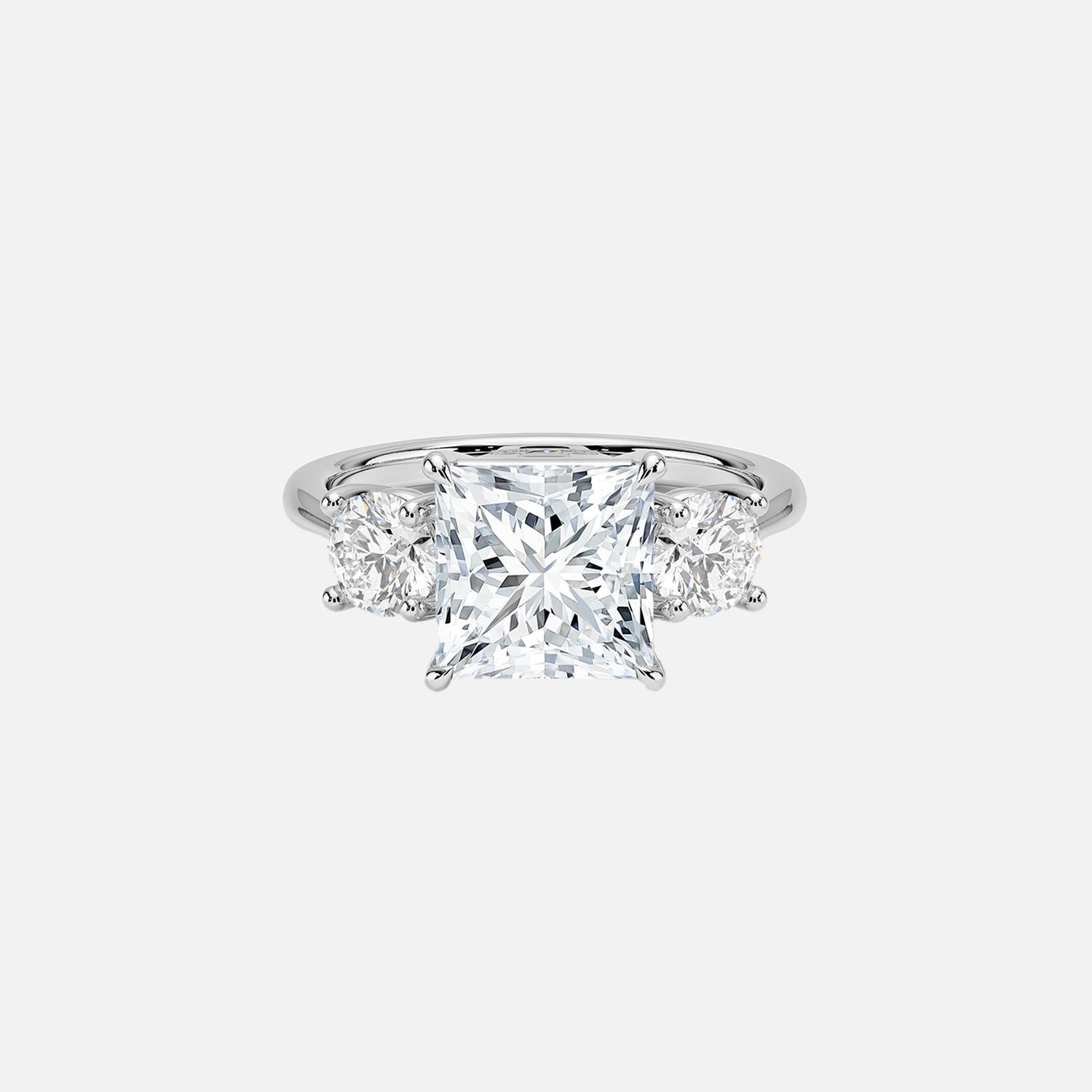 The Three Stone Luna Princess Moissanite Ring - KNT - Engagement Rings, Wedding Bands & Fine Jewelry