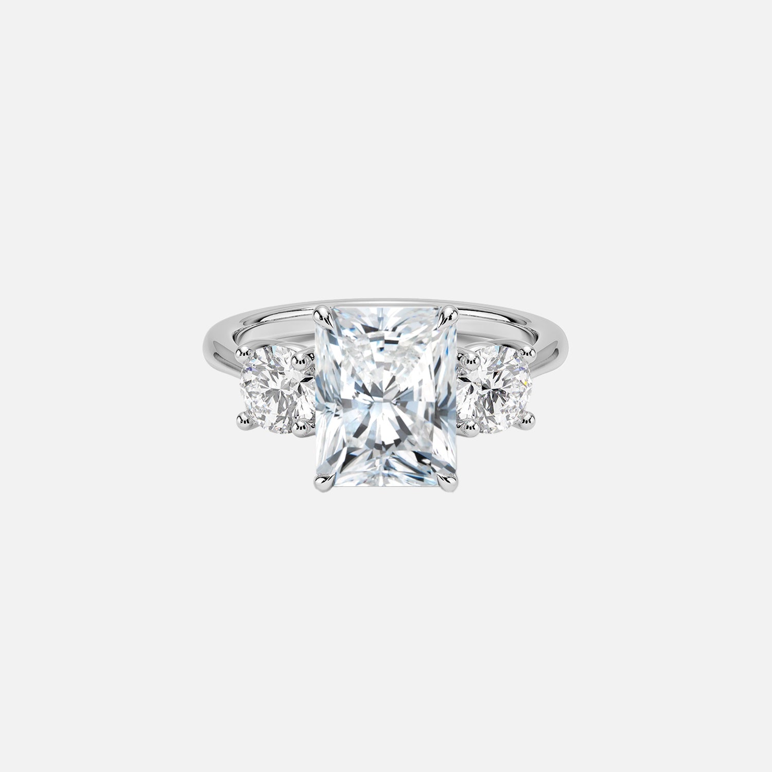 The Three Stone Luna Radiant Moissanite Ring - KNT - Engagement Rings, Wedding Bands & Fine Jewelry