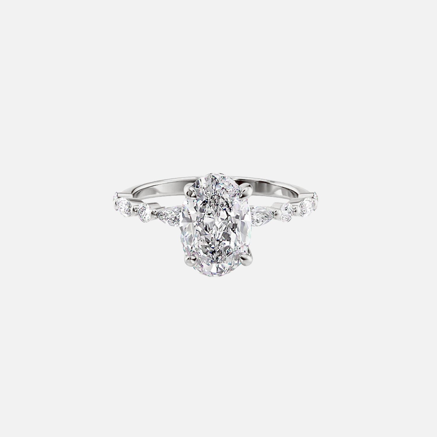 The Hidden Halo Marianne Oval Pave Moissanite Ring - KNT - Engagement Rings, Wedding Bands & Fine Jewelry