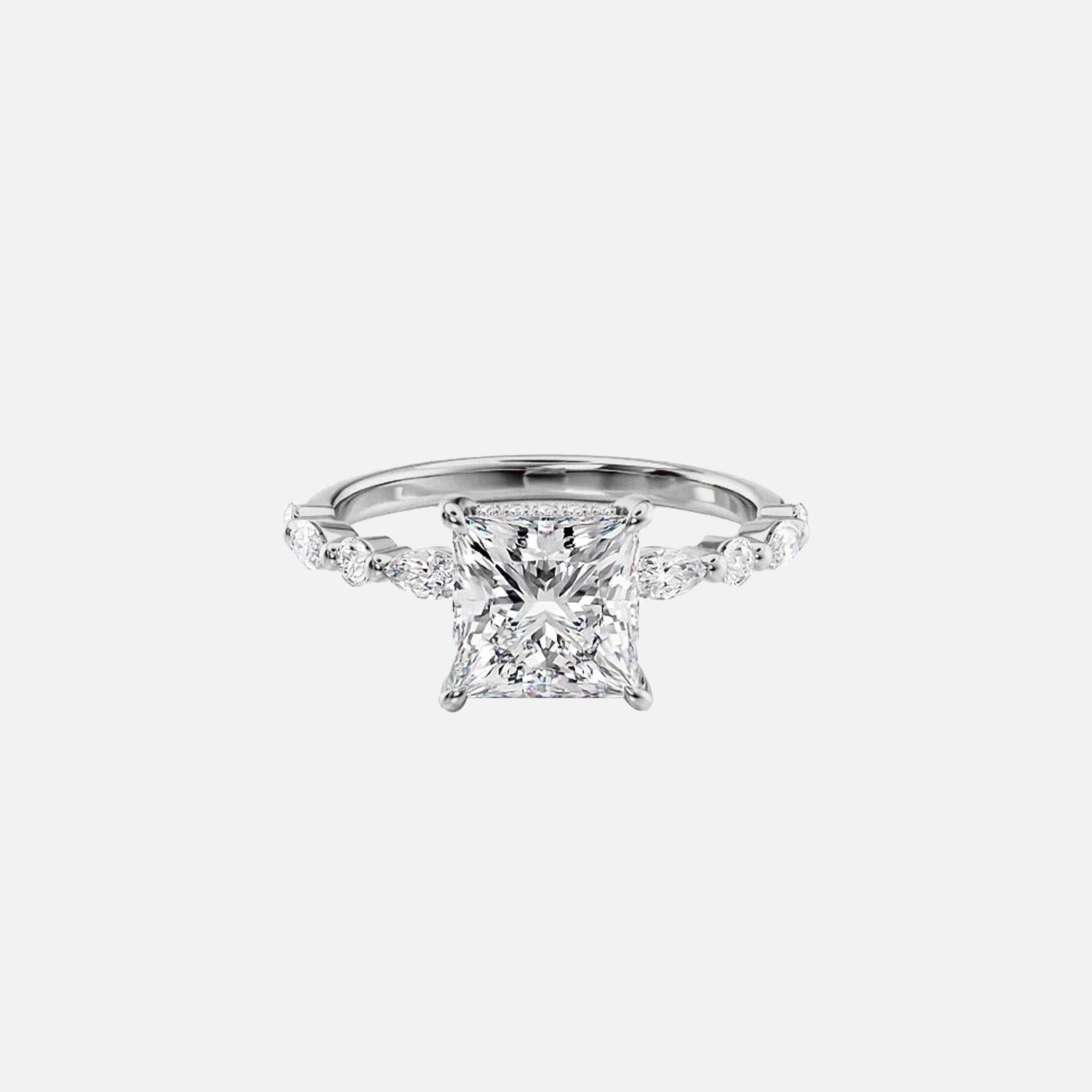 The Hidden Halo Marianne Princess Pave Moissanite Ring - KNT - Engagement Rings, Wedding Bands & Fine Jewelry