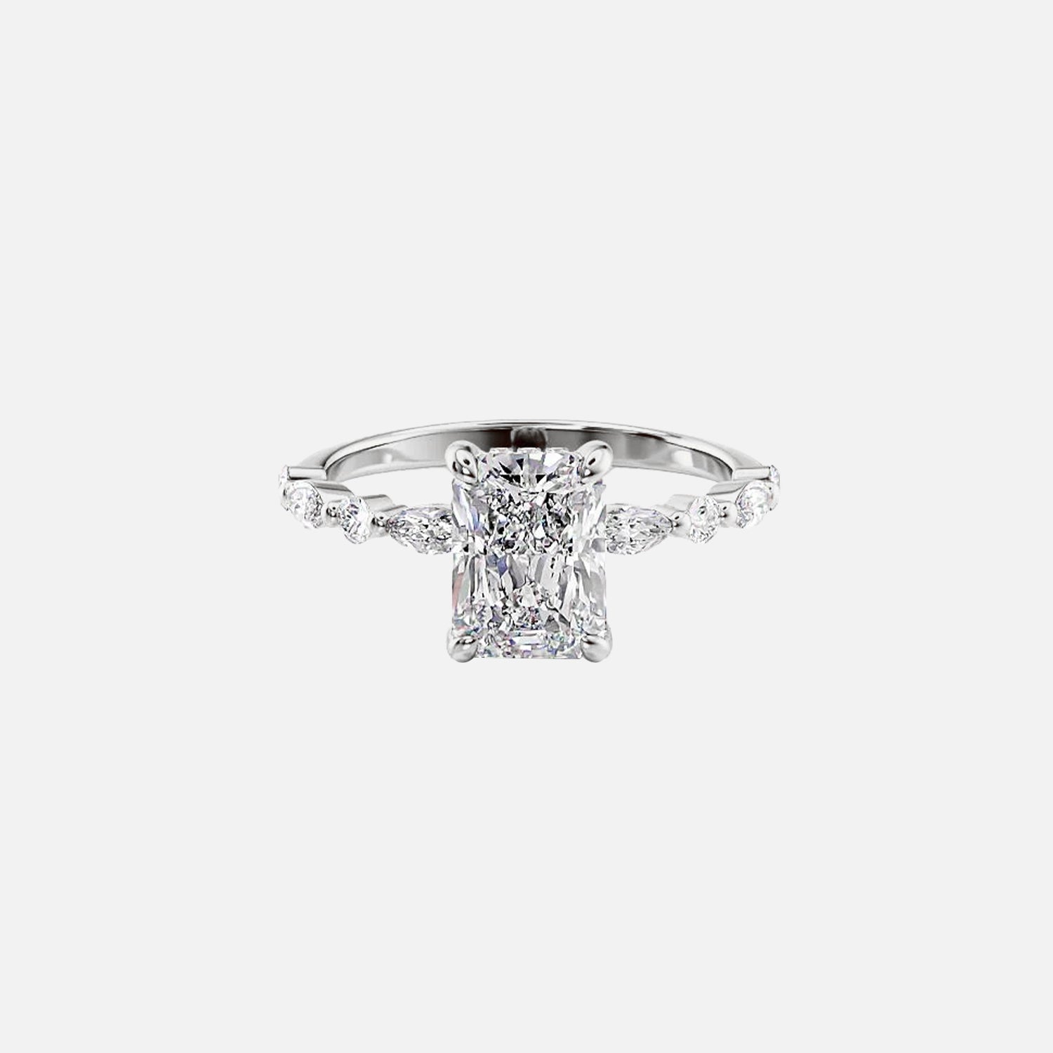 The Hidden Halo Marianne Radiant Pave Moissanite Ring - KNT - Engagement Rings, Wedding Bands & Fine Jewelry