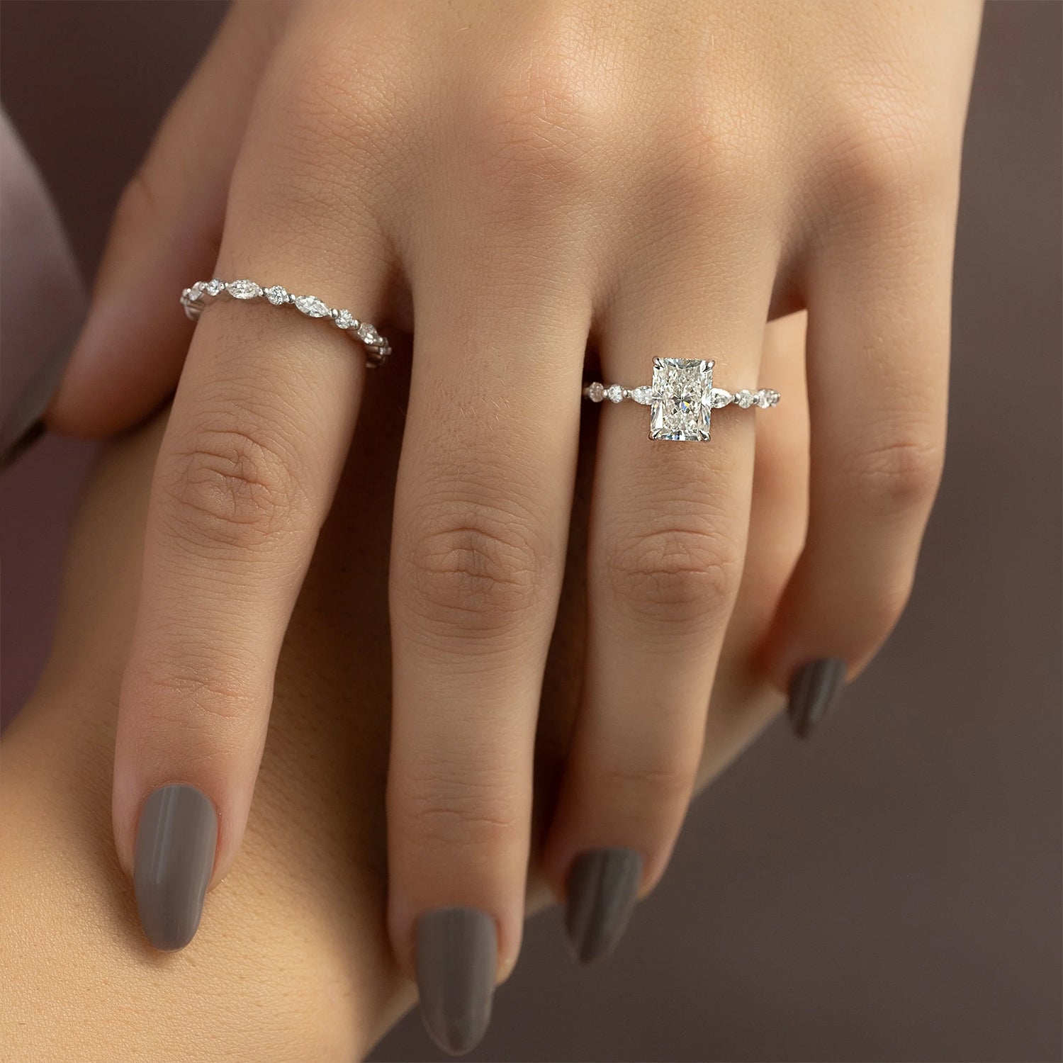 The Hidden Halo Marianne Radiant Pave Moissanite Ring - KNT - Engagement Rings, Wedding Bands & Fine Jewelry