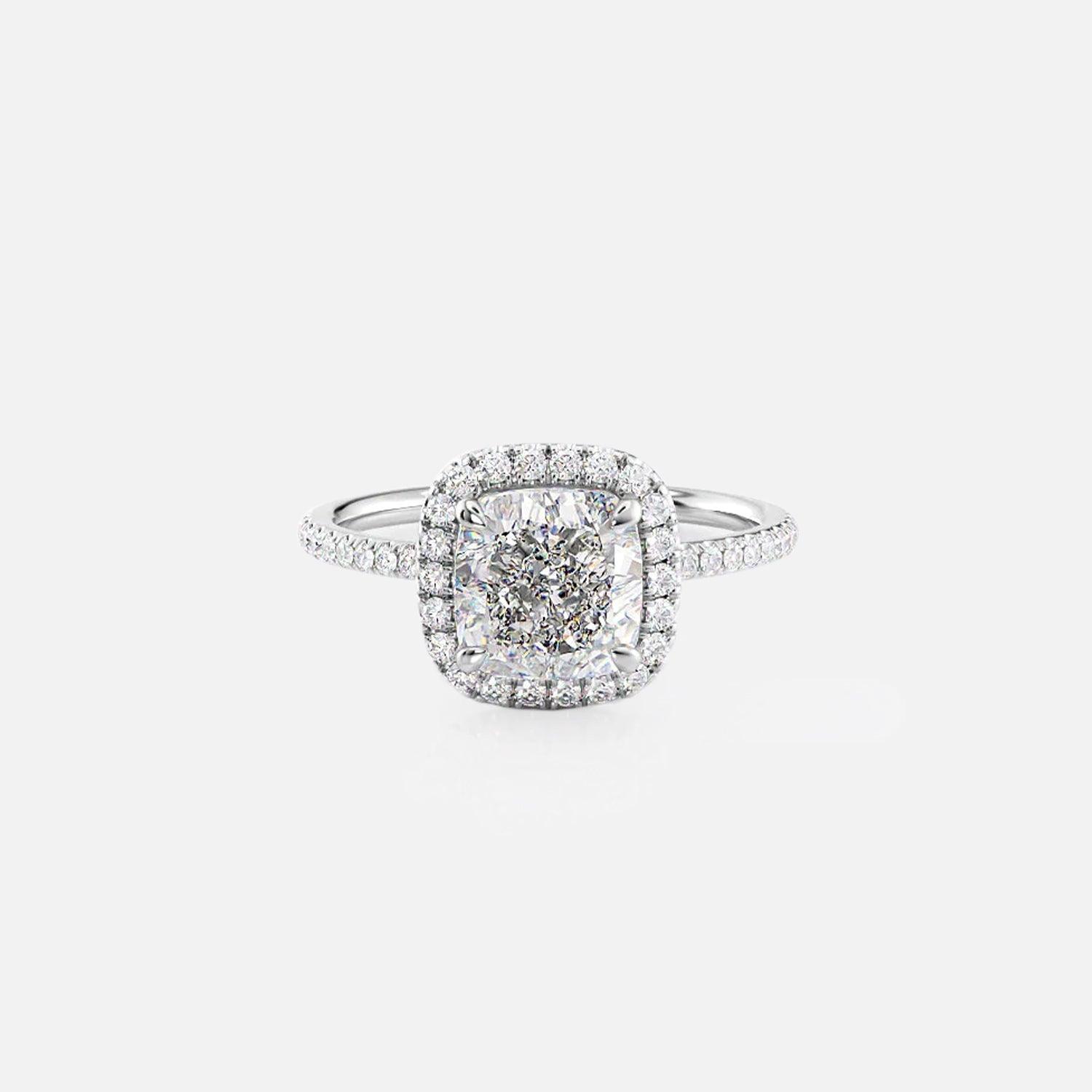 The Halo Michelle Cushion Pave Moissanite Ring - KNT - Engagement Rings, Wedding Bands & Fine Jewelry