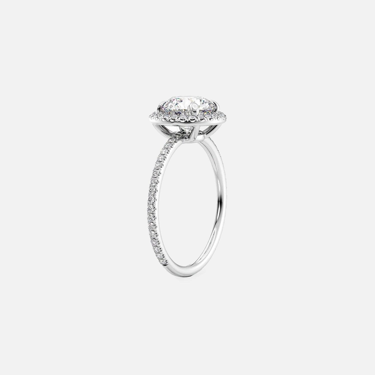 The Halo Michelle Princess Pave Moissanite Ring - KNT - Engagement Rings, Wedding Bands & Fine Jewelry