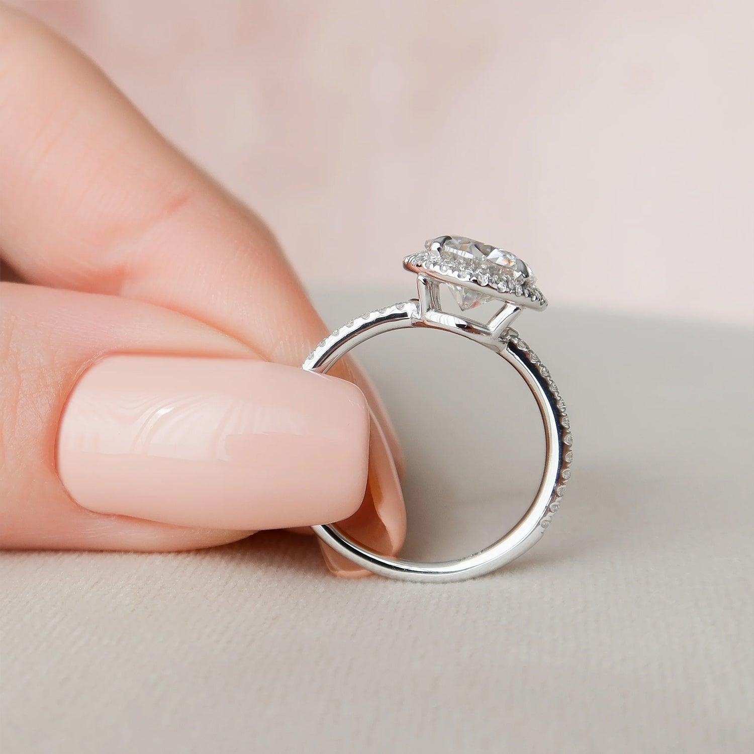 The Halo Michelle Round Pave Moissanite Ring - KNT - Engagement Rings, Wedding Bands & Fine Jewelry