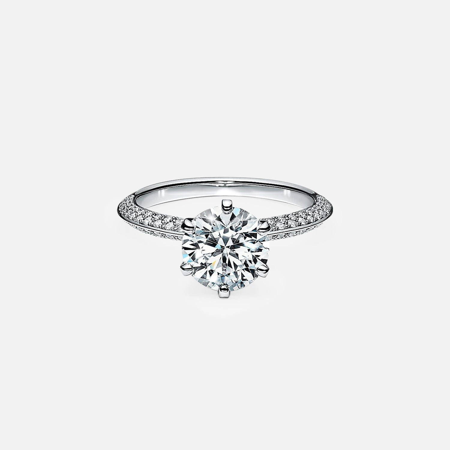 The Hidden Halo Queen Round Pave Moissanite Ring - KNT - Engagement Rings, Wedding Bands & Fine Jewelry