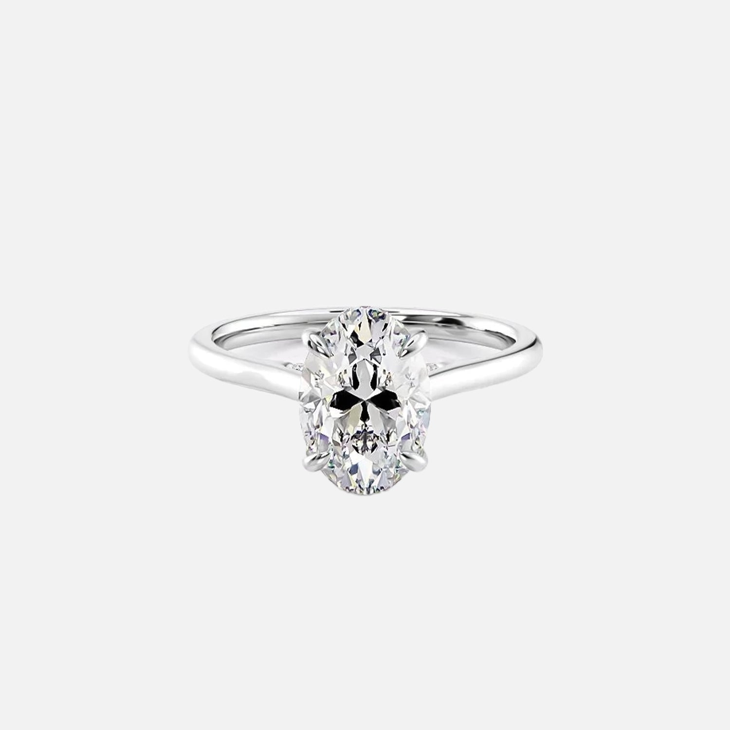 The Hidden Halo Sofia Oval Solitaire Moissanite Ring - KNT - Engagement Rings, Wedding Bands & Fine Jewelry