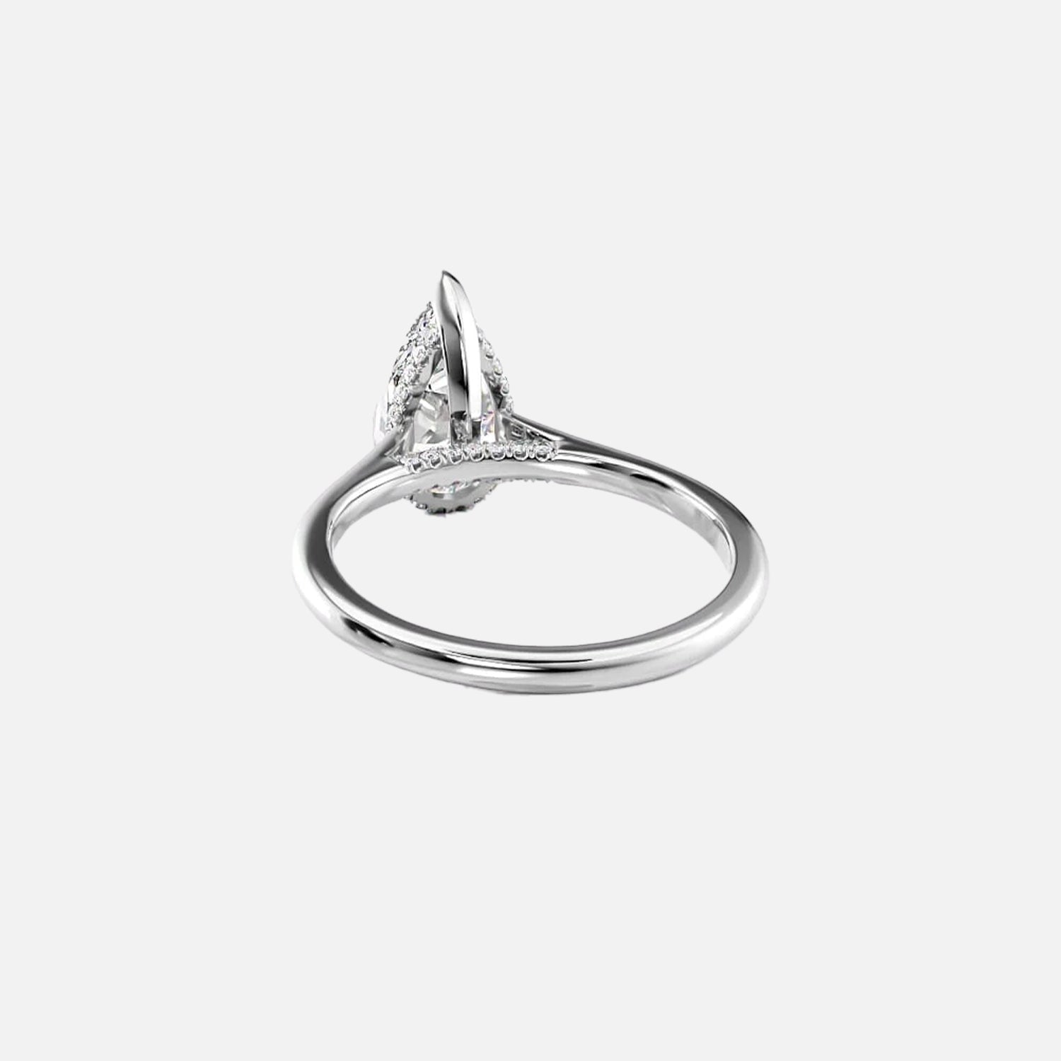 The Hidden Halo Sofia Pear Solitaire Moissanite Ring - KNT - Engagement Rings, Wedding Bands & Fine Jewelry