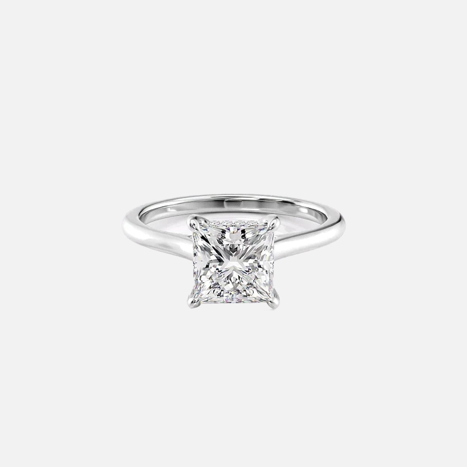 The Hidden Halo Sofia Princess Solitaire Moissanite Ring - KNT - Engagement Rings, Wedding Bands & Fine Jewelry