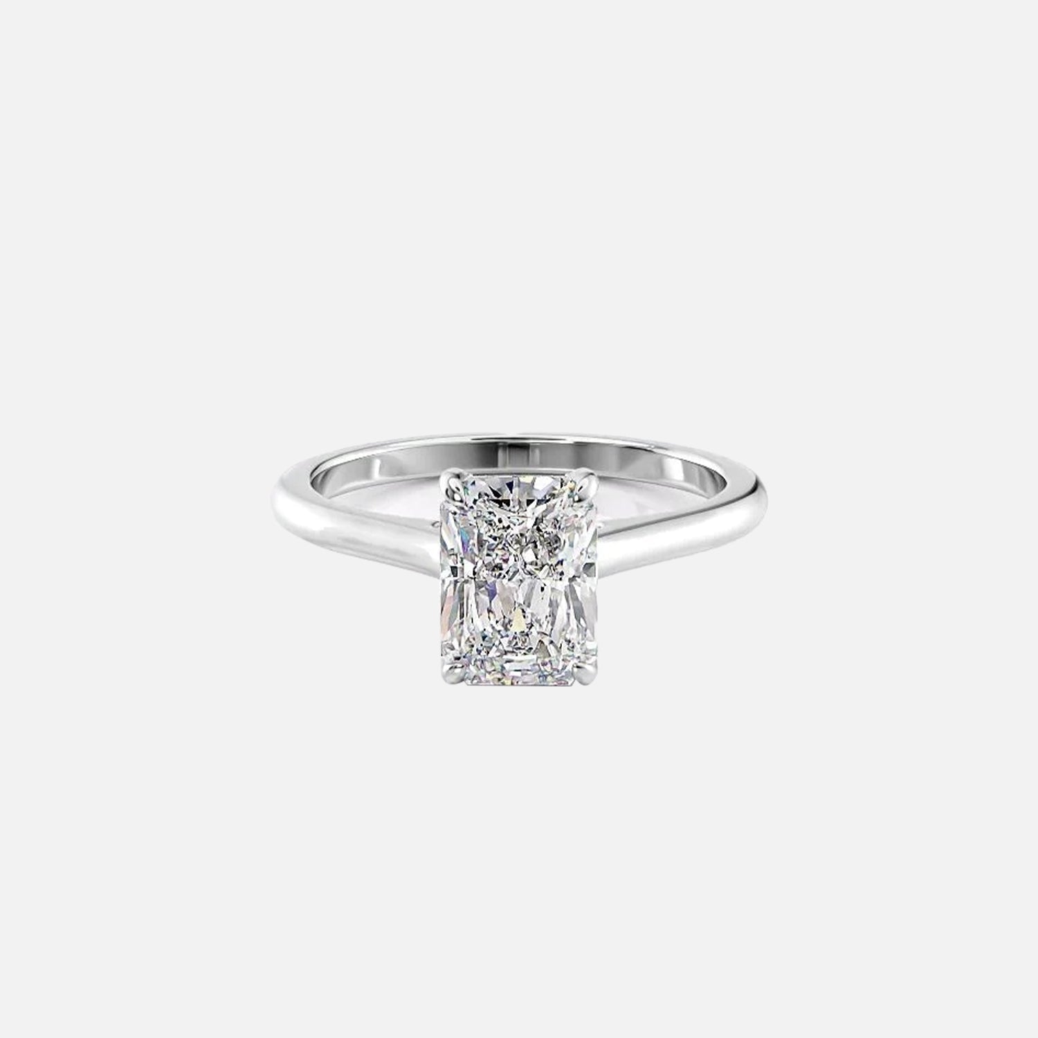 The Hidden Halo Sofia Radiant Solitaire Moissanite Ring - KNT - Engagement Rings, Wedding Bands & Fine Jewelry