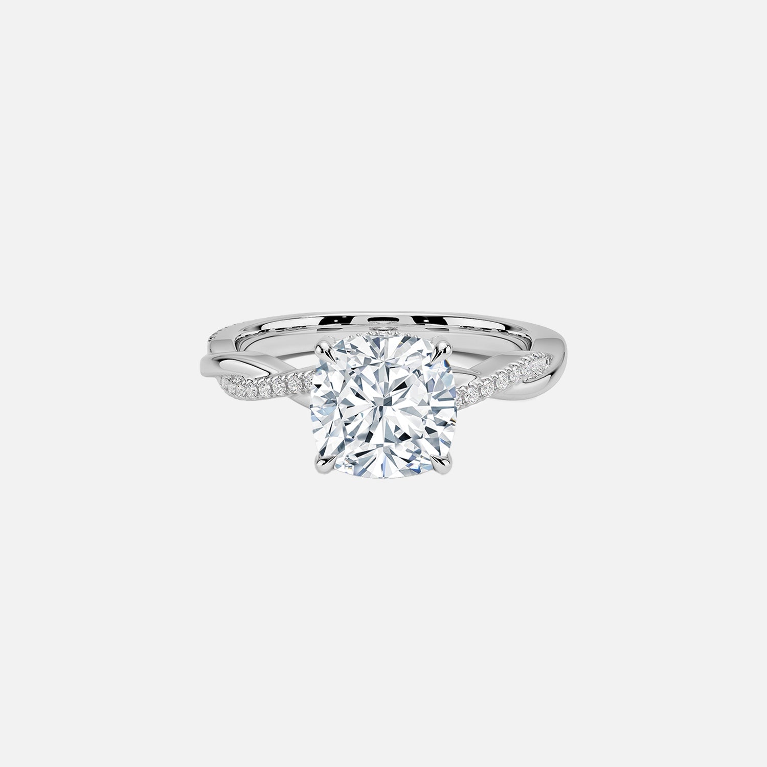 The Hidden Halo Twilight Cushion Pave Moissanite Ring - KNT - Engagement Rings, Wedding Bands & Fine Jewelry