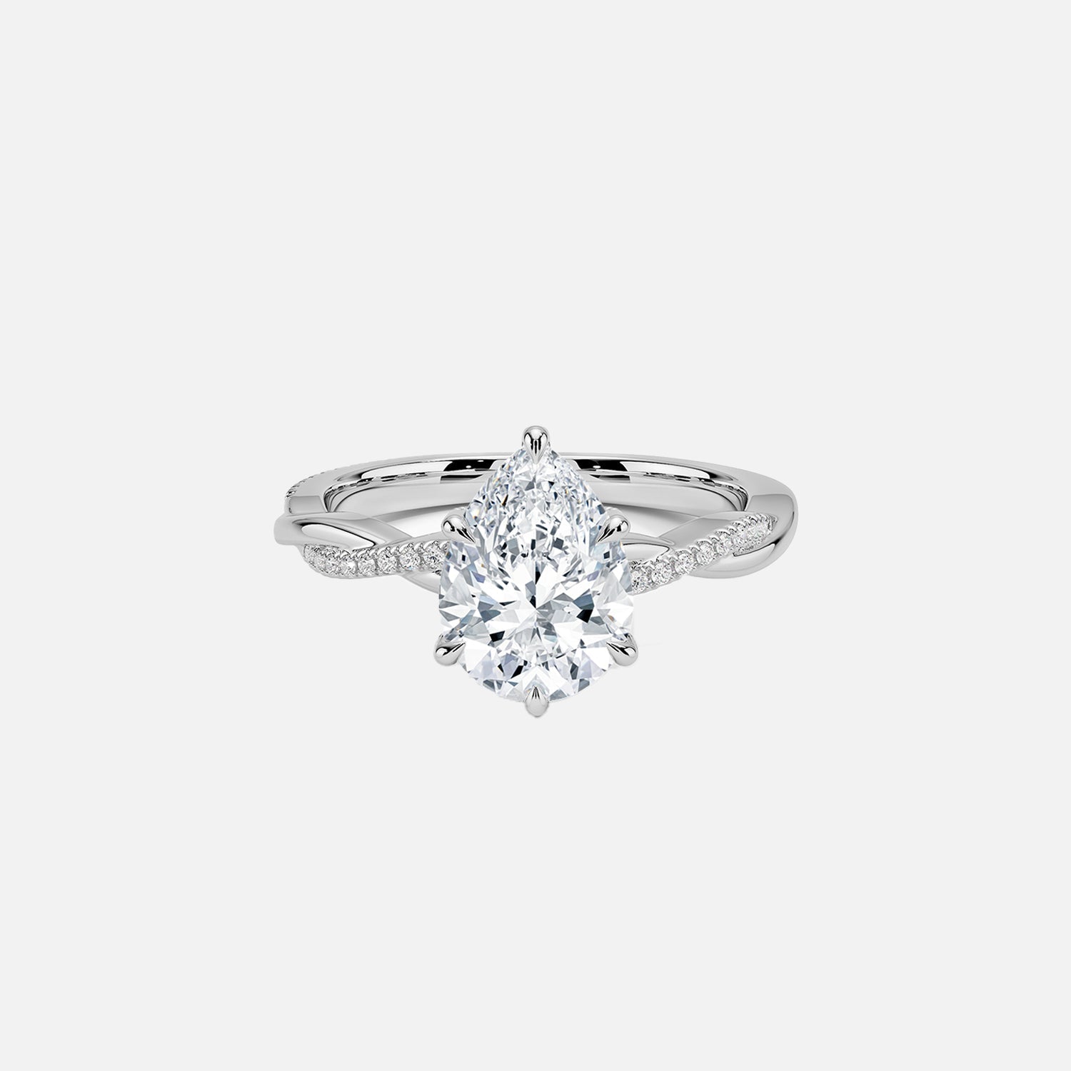 The Hidden Halo Twilight Pear Pave Moissanite Ring - KNT - Engagement Rings, Wedding Bands & Fine Jewelry