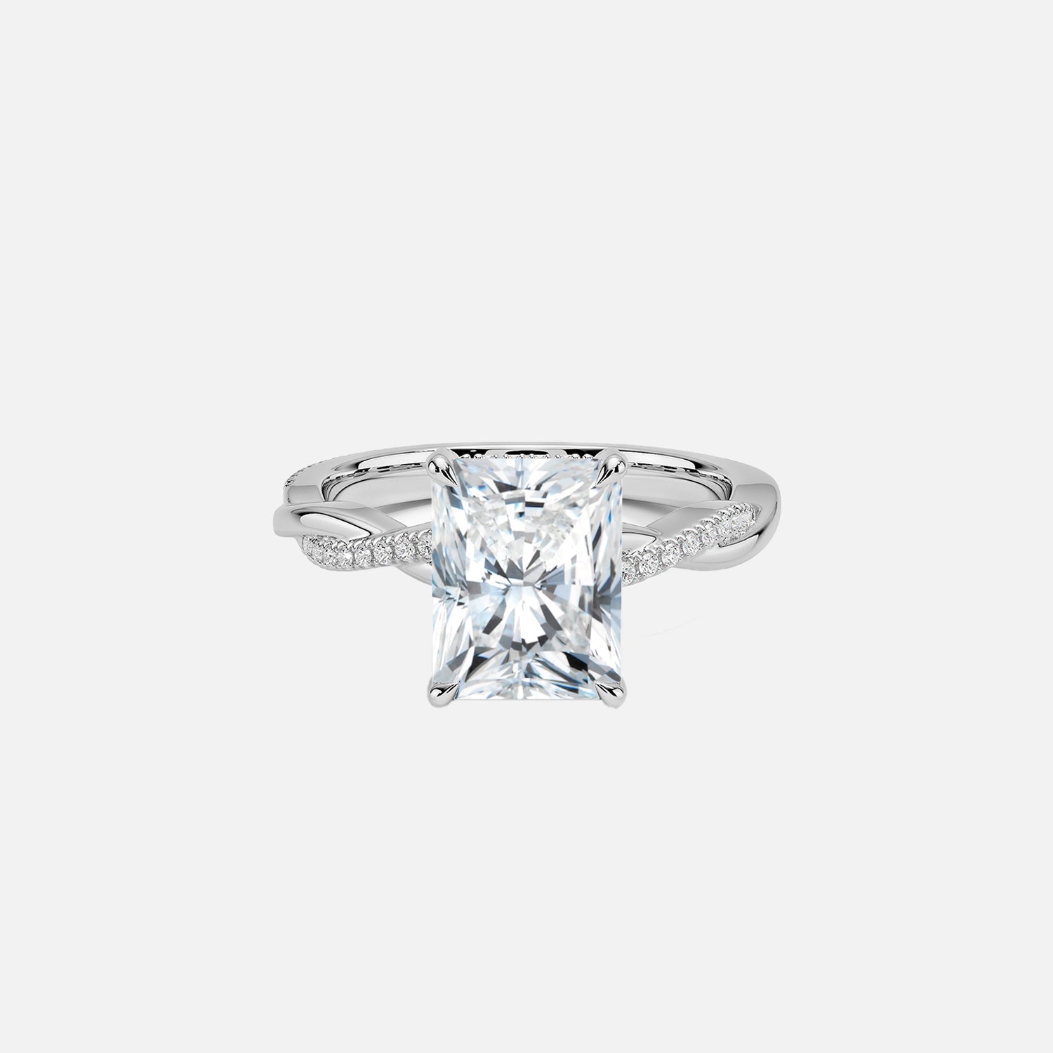 The Hidden Halo Twilight Radiant Pave Moissanite Ring - KNT - Engagement Rings, Wedding Bands & Fine Jewelry